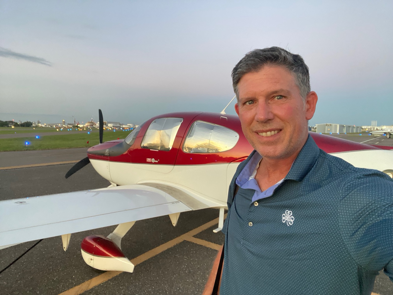 Dr. Barton on the ramp with his Cirrus SR20