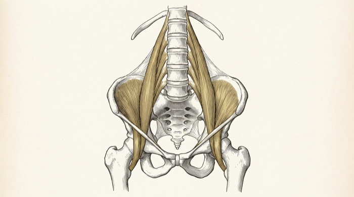 Anatomical illustration — muscles loading the spine and pelvis
